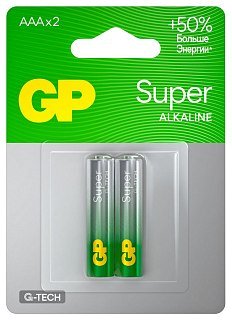 Батарейка GP AAА Ultra+ Alkaline 24AUPA21-2CRSB2 - фото 1