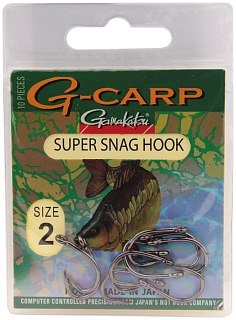 Крючок Gamakatsu G-Carp super snag Hook black №2 уп.10шт - фото 1