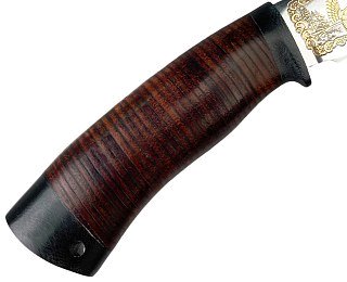 Нож Росоружие Артыбаш 95х18 кожа позолота гравировка - фото 2