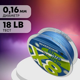 Шнур Riverzone Blue Line X8 PE 1,0 150м Blue - фото 2