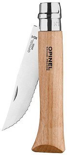 Нож Opinel №12 нерж ст рукоять из бука серрейторная заточка 002441 - фото 4