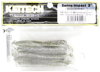 Приманка Keitech виброхвост Swing impact 3" 416 silver flash minnow - фото 1