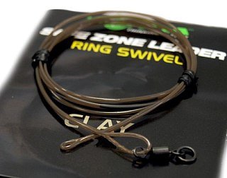 Поводок Korda Safezone leader ring swivel clay 40lb