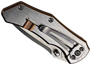 Нож Sanrenmu 7074LUC-SCY складной сталь 12C27 Brush bronze 420 steel - фото 8