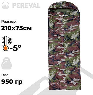 Спальник Pereval Comfort Camo 10° правый - фото 3