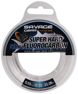Леска Savage Gear Super hard fluorocarbon 50м 0,55мм 15,9кг 35,05lbs clear