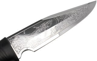 Нож Росоружие Кайман-2 95х18 кожа рисунок - фото 5
