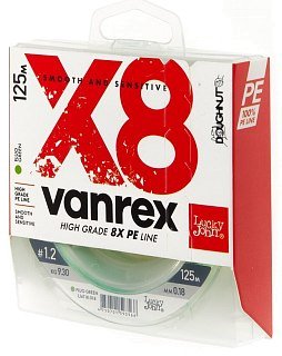 Шнур Lucky John Vanrex X8 125м 1.2/ 0.18 мм зеленый 