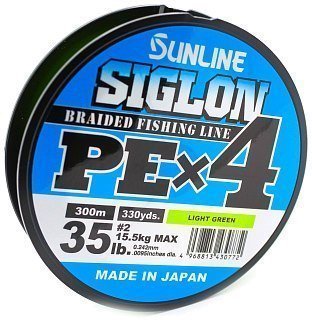 Шнур Sunline Siglon PEх4 light green 300м 2,0 35lb - фото 1