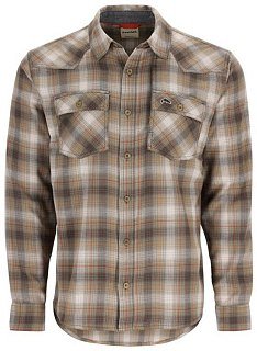 Рубашка Simms Santee Flannel LS Black/Br.Blue Pane Ombre  - фото 1