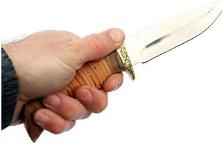 Нож ИП Семин Лазутчик нержавеющая сталь литье береста - фото 4