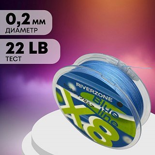Шнур Riverzone Blue Line X8 PE 1,5 150м Blue - фото 2