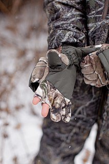Перчатки Хольстер охотника-рыбака утепленные темный лес флис - фото 4