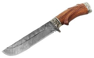 Нож ИП Семин Варяг дамасская сталь литье ценные породы дерева - фото 3