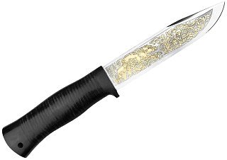 Нож Росоружие Баджер-2 ЭИ-107 кожа позолота гравировка