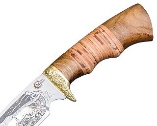 Нож ИП Семин Легионер 65х13 литье береста  гравировка - фото 3