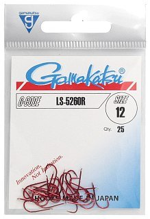 Крючок Gamakatsu LS-5260R red №12 - фото 1
