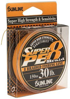 Шнур Sunline Super PE 8 braid orange 150м 30lb - фото 1