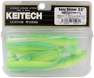 МП Приманка Keitech виброхвост Easy shiner 3,5" EA11 lime chartreuse glow - фото 2