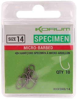 Крючки Korum Xpert Specimen Micro Barbed Hooks №14