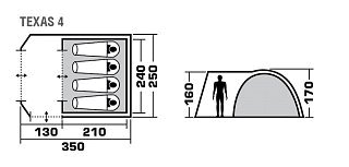 Палатка Trek Planet Texas 4 синий/красный - фото 5