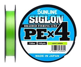 Шнур Sunline Siglon PEх4 light green 150м 0,3 5lb