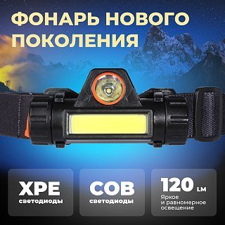 Фонарь Pereval BT-HL9058 налобный 120 Lumens - фото 2
