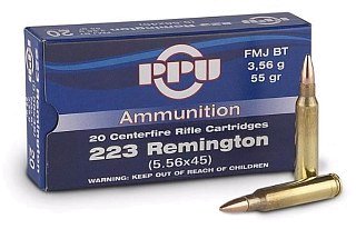 Патрон 223Rem PPU FMJ BT 3,56г - фото 1