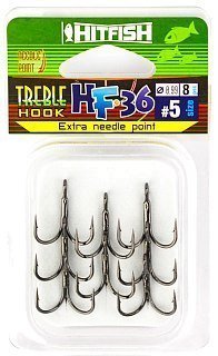 Крючок Hitfish тройной HF-36 Needle point №5 уп 8шт - фото 1