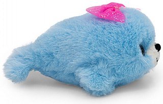 Игрушка Mimis Нерпа Пушистик мини голубой 13см - фото 5