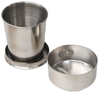 Фляжка Ладья 1000мл в коже с 2 складными стаканами на ремне - фото 2