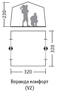 Палатка Greenell Веранда комфорт v2 коричневый - фото 2