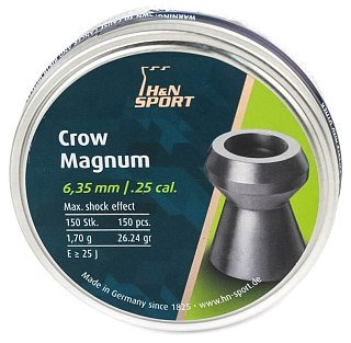 Пульки H&N Crow magnum 6,35мм 1.70гр 150шт - фото 1