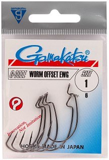 Крючок Gamakatsu Worm EWG offset black №1 - фото 1