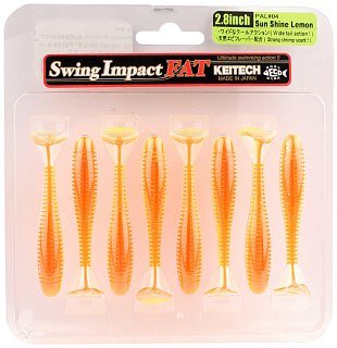 Приманка Keitech виброхвост Swing impact fat 2,8" Pal 04 sun shine lemon 8шт