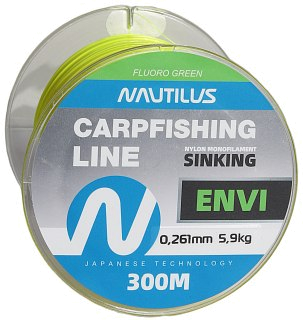 Леска Nautilus Envi Fluoro green 300м 0,261мм 5,9кг  - фото 1