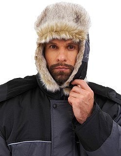 Шапка-ушанка Huntsman Полюс серый/черный  - фото 12
