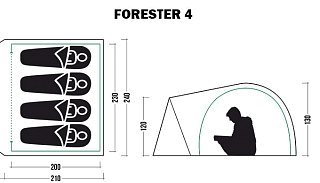 Палатка Jungle Camp Forester 4 камуфляж - фото 5