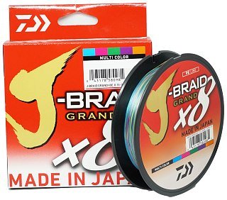 Шнур Daiwa J-Braid Grand X8E 0,06мм 300м multi color - фото 1