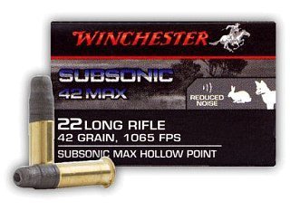 Патрон 22 LR Winchester Subsonic max hollow point 2,72г 1/50