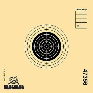 Мишень Akah для пневматического оружия 10x10 черно-белая 250шт
