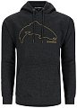 Толстовка Simms Trout Outline Charcoal Heather 