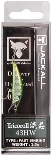 Воблер Jackall Tricoroll Ryushin 43HW flash green back