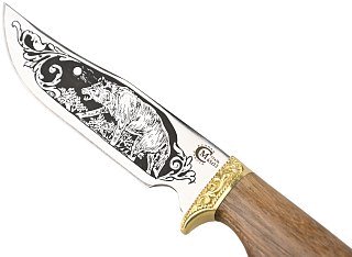 Нож ИП Семин Юнкер сталь 65x13 ценные породы дерева гравировка - фото 5