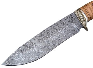 Нож ИП Семин Близнец дамасская сталь литье береста кость - фото 2