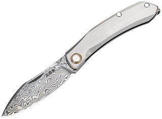 Нож Sanrenmu 7315-TZ складной сталь (клинок):Damascus/рукоять:Titanium - фото 4