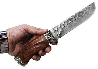 Нож ИП Семин Варяг дамасская сталь литье ценные породы дерева - фото 4