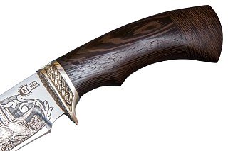 Нож ИП Семин Скиф кованная сталь 95х18 венги литье гравировка - фото 3
