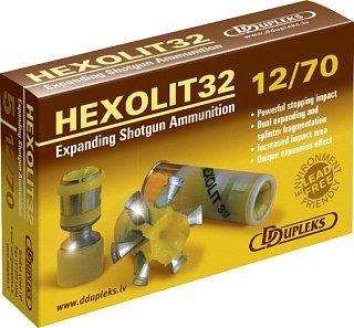 Патрон 12х70 DDupleks пуля Hexolit 32г