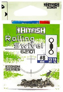 Вертлюг Hitfish Econom series rolling swivel 62101-8 19кг уп.13шт